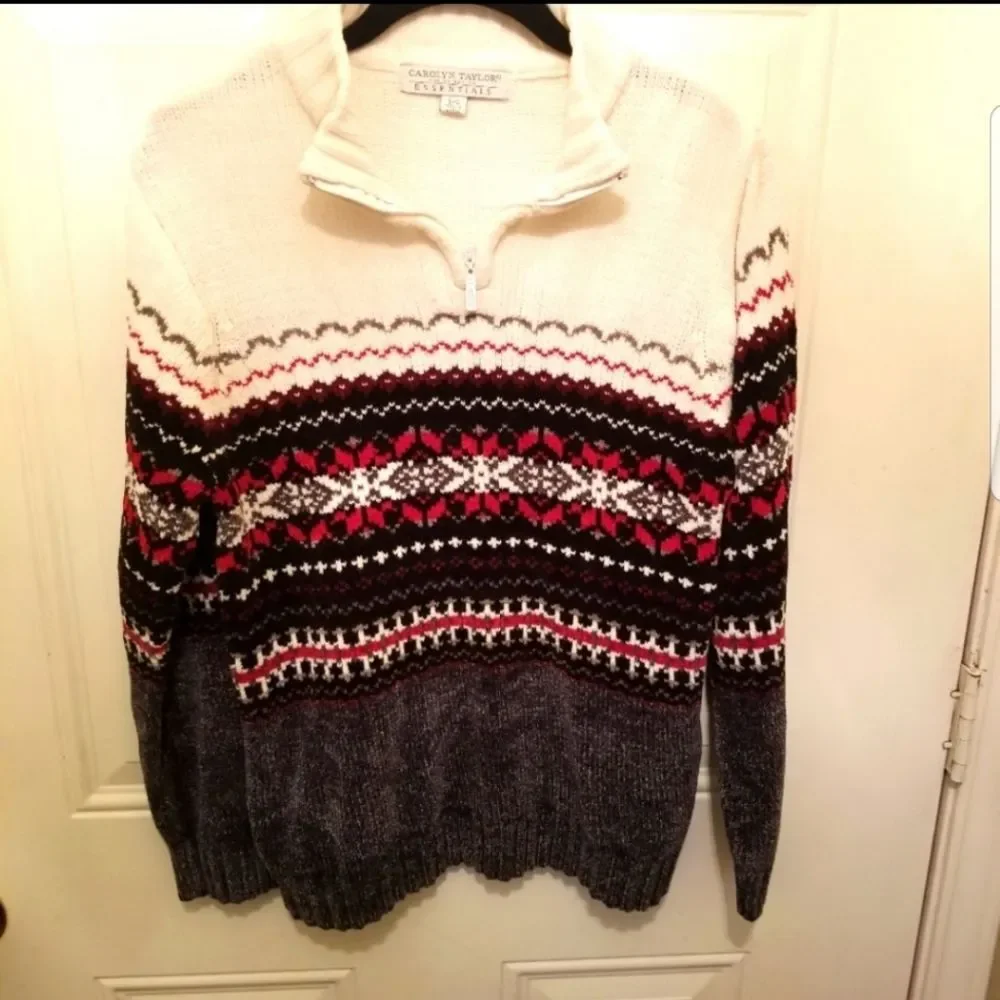 Vintage Carolyn Taylor Sweater Nordic Wintet Grannycore Womens Size Small
